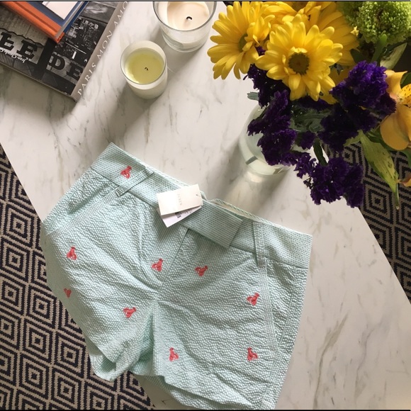 J. Crew Pants - NWT J. Crew Seersucker Lobster Shorts